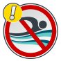 This beach status is currently Warning Beach status is currently Warning