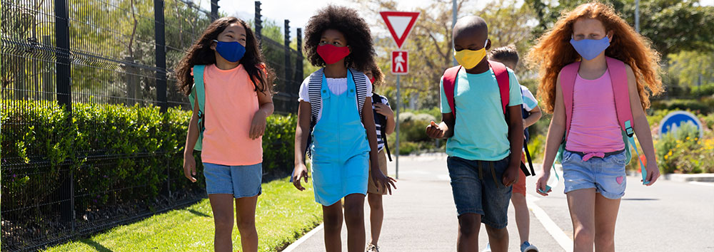 children walking to school