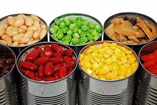 canned beans and vegetables 