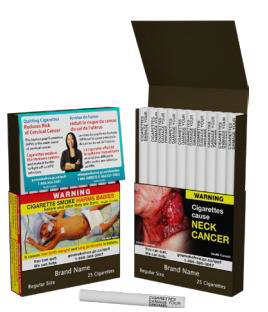 photo of cigarette package warning labels