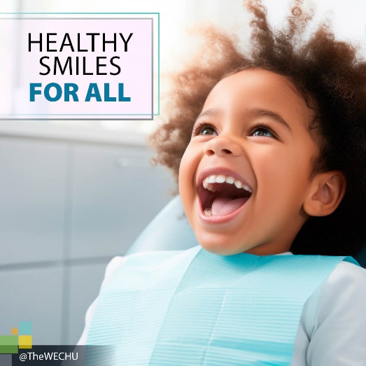 A smiling child in a dentist chair