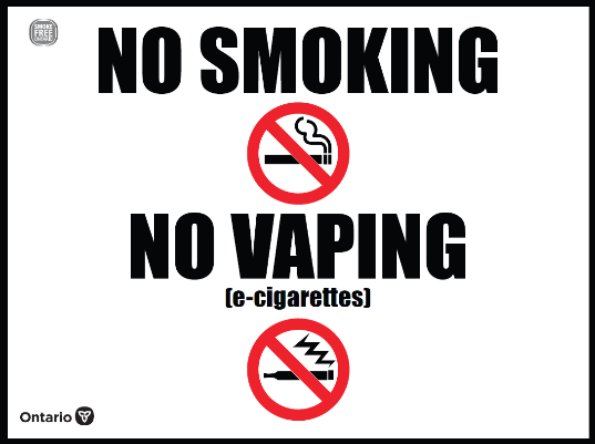 No smoking/no vaping signage sample