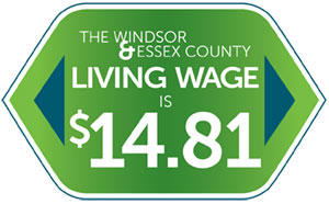 The Windsor & Essex County Living Wage is $14.81