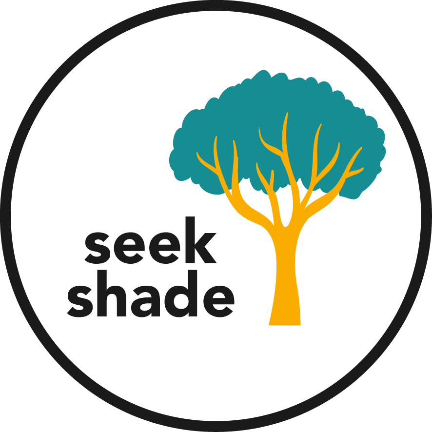 Graphic of tree with text reading seek shade