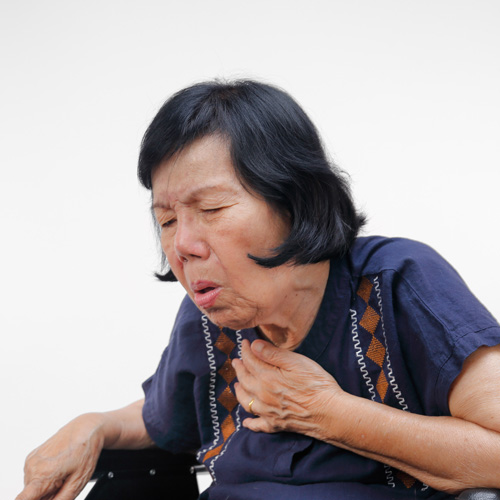 Lady coughing