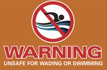 Beach warning sign